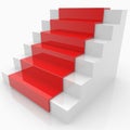 White stairs with red carpet Royalty Free Stock Photo