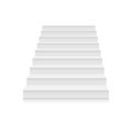 White stairs template set. Interior staircases in cartoon style isolated on white background. Vector 3d staircase Royalty Free Stock Photo