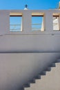 White stairs to cross in Santorini Royalty Free Stock Photo