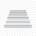 White stairs vector white realistic staircase up