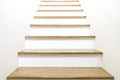 White Stairs on wood and white wall