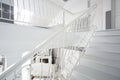 White stairway inside expensive house Royalty Free Stock Photo