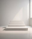White stand for product display - on a white surface