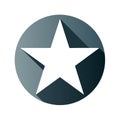 White star design within a shadow effect circle, abstract logo element Royalty Free Stock Photo