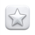 3D Rendered White Star Icon on Square Button Royalty Free Stock Photo