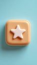 Star icon on a square button, simple and clean design Royalty Free Stock Photo