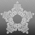 White star lace tapestry pattern. Vector isolated abstract intricate texture