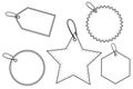 White star, rectangle, hexagon, oval, circle blank tags Royalty Free Stock Photo