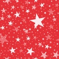 White stars seamless pattern on red background Royalty Free Stock Photo