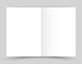 White stationery: blank twofold paper brochure on gray background. Royalty Free Stock Photo