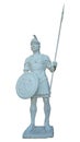 White Statue Of Ancient Roman Legionary Soldier Isolated