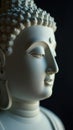 White statue of a Buddha face with a serene expression Royalty Free Stock Photo