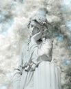 White statue in infrared look