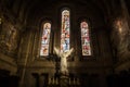 White Statue of Saint Michael inside the Basilica of the Sacred Heart Paris