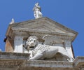 Venice Italy statue of Winged Lion near the building called Arse Royalty Free Stock Photo