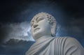 White statute of buddha against the sky background