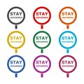 White Stay informed sign icon or logo, color set