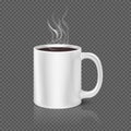 White steam over coffee or tea cup vector illustration