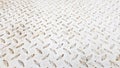 White steel sheet with embossed diamond pattern, used for floors and industrial building. White vintage steel plate useful as Royalty Free Stock Photo