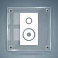 White Stereo speaker icon isolated on grey background. Sound system speakers. Music icon. Musical column speaker bass Royalty Free Stock Photo