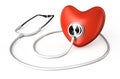 White stethoscope and red heart