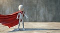A white stick figure as superhero with red cape