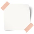 White sticky note with adhesive tape