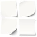 White sticky notes with different shadows