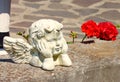 White stone angel sculpture Royalty Free Stock Photo