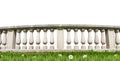 White Stone Balustrade on a Green Meadow Isolated on White Background Royalty Free Stock Photo