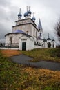 White stone church at Palekh, Vladimir region, Russia