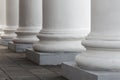 White stone columns of the old building. The facade of the theater Royalty Free Stock Photo