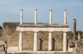 White Stone Columns in Pompeii Royalty Free Stock Photo