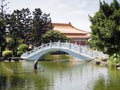 White stone footbridge Royalty Free Stock Photo