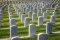 White Stone Military Headstones for Fallen Servicemen and Women for United States Military Royalty Free Stock Photo