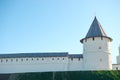 White stone protective South-West tower of the Kazan Kremlin. Kazan Royalty Free Stock Photo