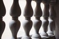 White stone railing. Detail of classical Pillars. weathered stone railing Royalty Free Stock Photo