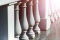 White stone railing Royalty Free Stock Photo