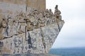 White stone ship shaped Monument to the Discoveries in Lisbon Po Royalty Free Stock Photo