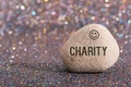 Charity on stone Royalty Free Stock Photo