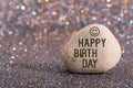 Happy birth day on stone Royalty Free Stock Photo