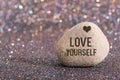 Love yourself on stone Royalty Free Stock Photo