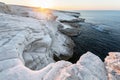 White Stones on sunrise, Monagroulli village, Cyprus Royalty Free Stock Photo