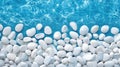 White stones texture with an abstract blue wave background Royalty Free Stock Photo