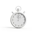 White Stopwatch on White Background with Subtle Shadow timer time Royalty Free Stock Photo