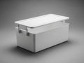 White storage box with lid isolated on white background Royalty Free Stock Photo