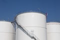 White storage tanks