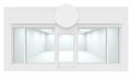 White Storefront mock up design interior, 3d render