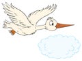 White stork (vector clip-art) Royalty Free Stock Photo