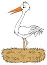 White stork (vector clip-art) Royalty Free Stock Photo